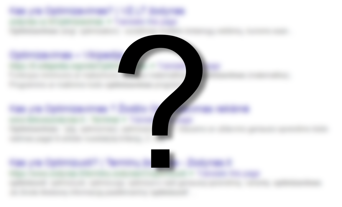 Optimizavimas paieškos sistemoms. SEO